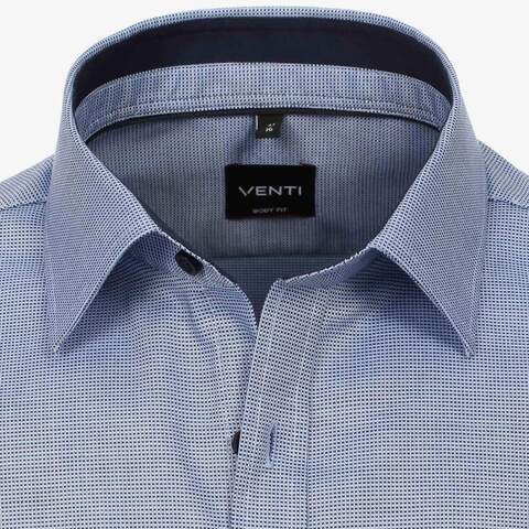 Сорочка мужская Venti Body Fit 603450800-102 из фактурной ткани в синей гамме, короткий рукав