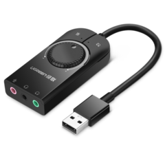 Кабель UGREEN USB External Stereo Sound Adapter 15cm CM129 (40964) черный