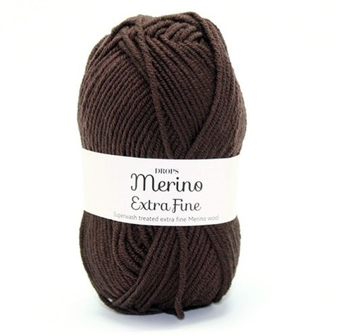 Пряжа Drops Merino Extra Fine 09 темно-коричневый