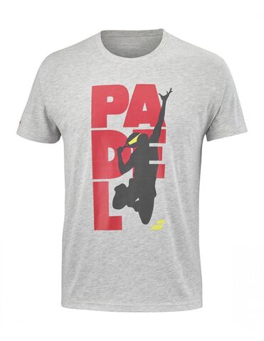 Теннисная футболка Babolat Padel Cotton Tee Men - high rise heather