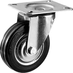 ЗУБР d 100 мм, г/п 70 кг, игольчатый подшипник, резина/металл, поворотное колесо,Профессионал(30936-100-S)