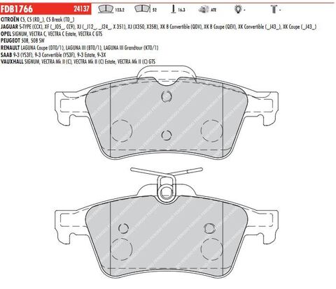 FDB1766 Тормозные колодки дисковые OE 'PREMIER'