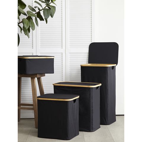 Корзина для белья 41х35х74см Smart Solutions Neat Tall черная