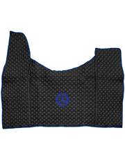 Ковры MERCEDES Actros MP3 (автомат) с шахтой (экокожа, черный, синий кант, синяя вышивка)