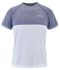 Футболка теннисная Babolat Play Crew Neck Tee Men - white/blue heather