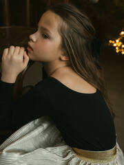 Лонгслив для девочек Mjölk Black