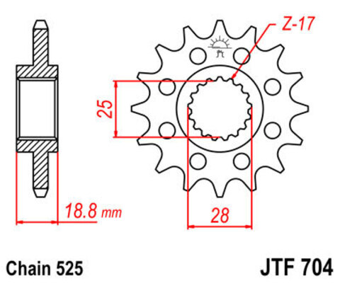 Звезда ведущая JTF704 16RB