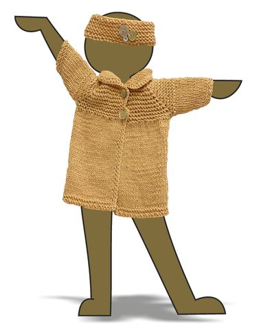 Вязаное пальто - Демонстрационный образец. Одежда для кукол, пупсов и мягких игрушек.