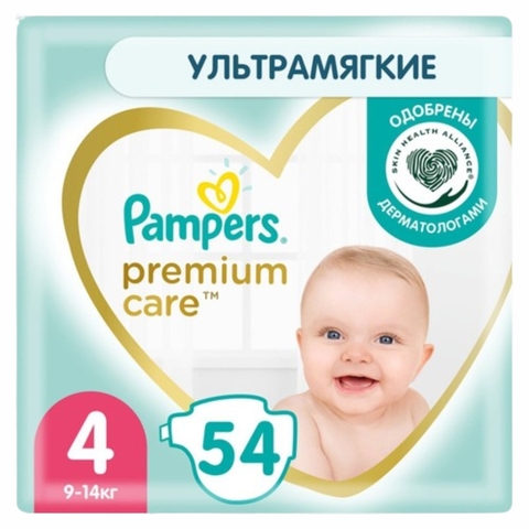 Подгузники PAMPERS Premium Care Maxi 54 шт РОССИЯ