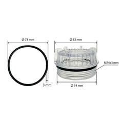 Пробка заливная (крышка) UNITED PARTS d74мм, М74х3мм для садовых насосов и насосных станций 1100/1300 Вт (90-1332)