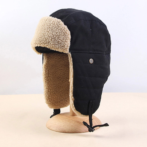 Картинка шапка-ушанка Skully Wear LFM 150_black canvas - 3