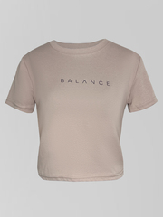 Футболка LJHY укороченная с надписью Balance однотонная