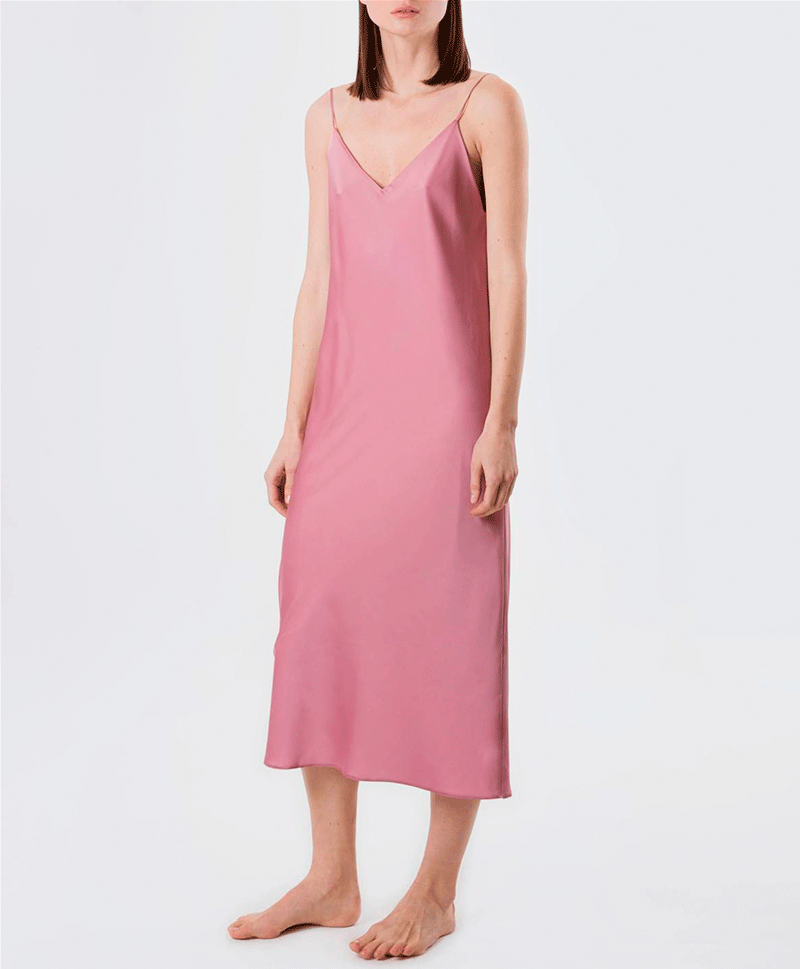 Платье-комбинация розового цвета