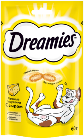 DREAMIES с сыром, для кошек, лакомство (60 г)