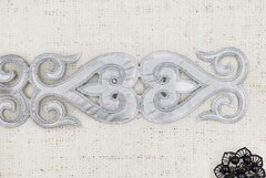 Тесьма термоузор орнамент, ш. 6 см, серебро