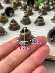 Колокольчик металлический, для декора и творчества, диаметр 2 см, цвет бронза, набор 25 шт.