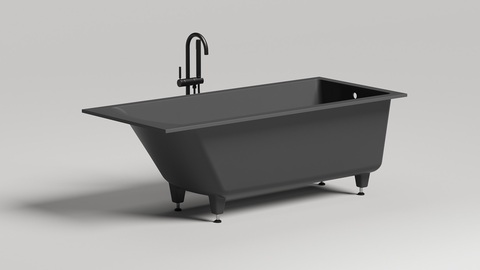 Salini 104413GF CASCATA 170x70 Встраиваемая ванна с прямоугольной чашей, регулируемые ножки, RAL полностью