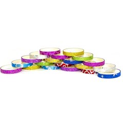 
          Декоративная клейкая лента Alingar, 0,7 см х 1,83 м, 19 шт, "Блестящие", асcорти, узкие, в индивидуальной упаковке