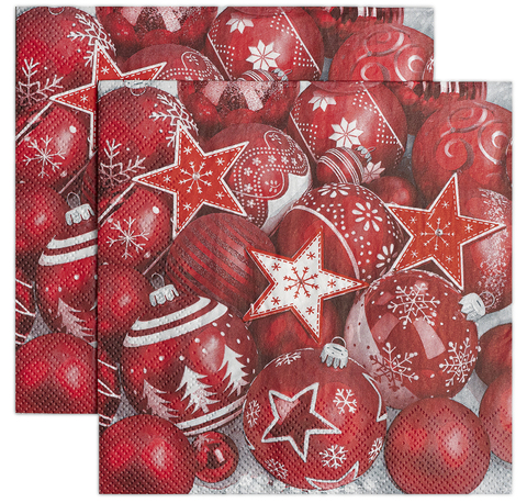 Сервировочные салфетки, Новогодняя композиция, Красный