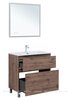 Aquanet 345680 Тумба с раковиной Алвита new 80 (Flat) напольная 2 ящ. цв.дуб веллингтон табак (345680)