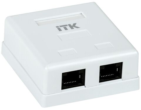 ITK Настенная инф. розетка RJ45, кат.5Е UTP, 2-порта