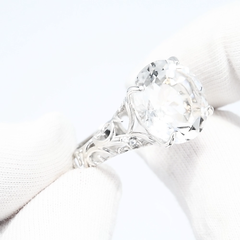 92010526 - Крупное кольцо с горным хрусталём из серебра