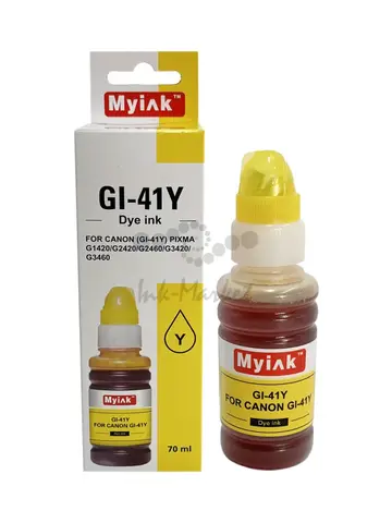 Чернила MyInk GI-41Y для Canon PIXMA G1420, G2420, G2060, G3420, G3460 (70 мл, yellow, Dye)