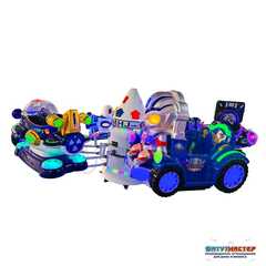 Семейная карусель с подъёмом «Роботы будущего» 4 кабинки, 8 мест, 3,5×3,5×2 м