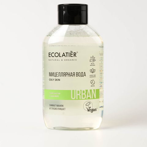 Ecolatier URBAN Мицеллярная вода для снятия макияжа чай матча & бамбук  , 400мл