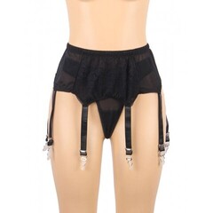 Стринги и пояс для чулок с ремешками Sexy Floral Lace (XL-2XL)