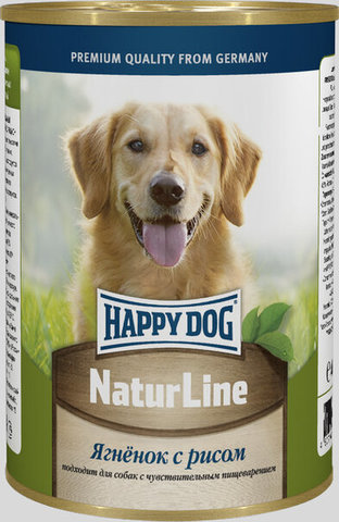 купить Happy Dog NaturLine Ягненок с рисом консервы (рубленый фарш) для взрослых собак 400 гр