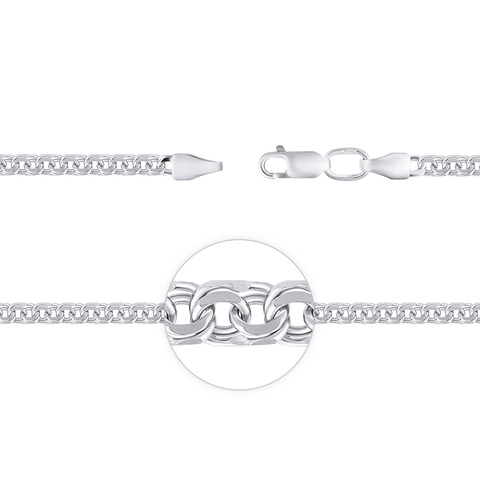 Браслет из серебра, плетение бисмарк