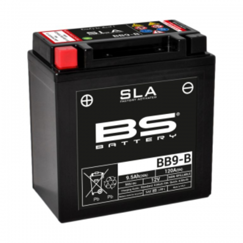 BB9-B (FA) Аккумулятор BS SLA, 12В, 9 Ач, 120 А 135x75x139, прямая (+ / -), (YB9-B)