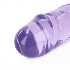 Двусторонний фиолетовый фаллоимитатор - 34 см. - 