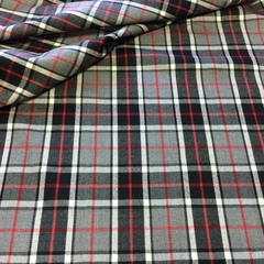 Ткань  шерсть тартан клетка  серая 3170