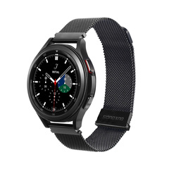 Ремешок из нержавеющей стали черного цвета от Dux Ducis для смарт часов Samsung Galaxy Watch 45 и 46мм (размер крепления 22мм), серия Milanese Series (миланская петля)