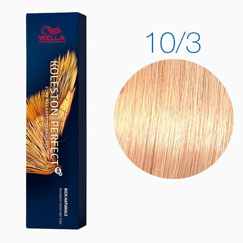 Wella Koleston Rich Naturals 10/3 (Яркий блонд золотистый Шампанское) - Стойкая краска для волос