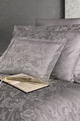 Комплект постельного белья DO&CO Тенсель жаккард  EXCLUSIVE 250TC SANDRA 2 спальный (Евро) цвет серо-коричневый фото 2