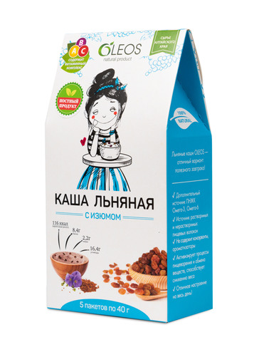 Каша льняная с изюмом Oleos