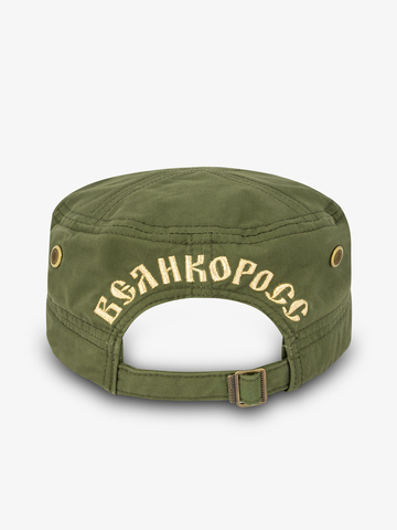 Солдатская кепка «Дерусь Zа Русь!» цвета зелёного хаки