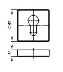 Накладка под цилиндр ET.K.USQ52 (ET USQ) CP-8 хром