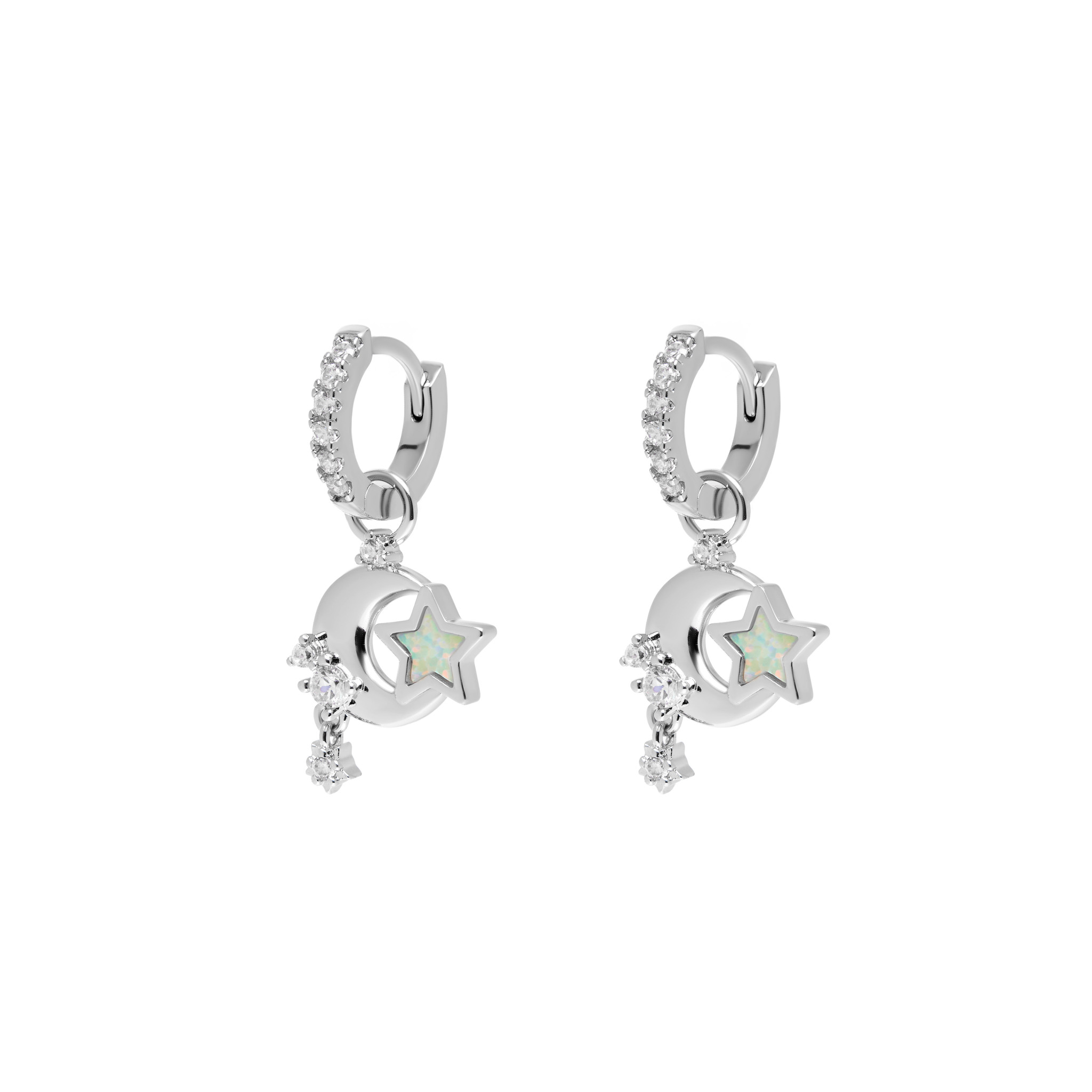 JULY CHILD Серьги Twinkle Moon Earrings – Silver july child колье doggie tag necklace – silver