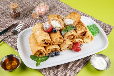 Блины с творогом