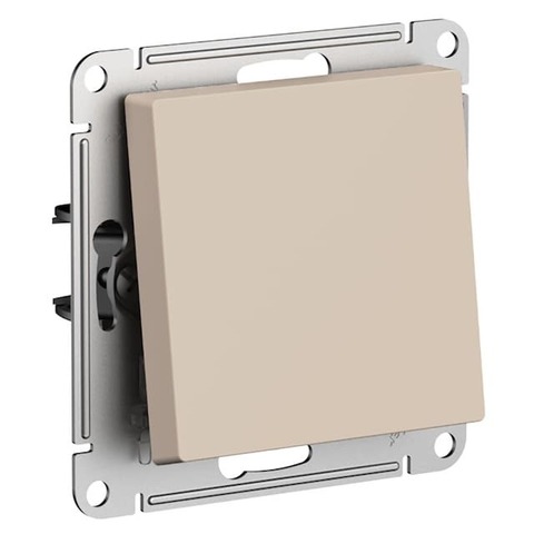 Выключатель кнопочный одноклавишный, 10АХ. Цвет Песочный. Schneider Electric AtlasDesign. ATN001215
