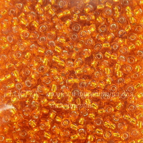 97000 Бисер 10/0 Preciosa прозрачный оранжевый с серебряным центром