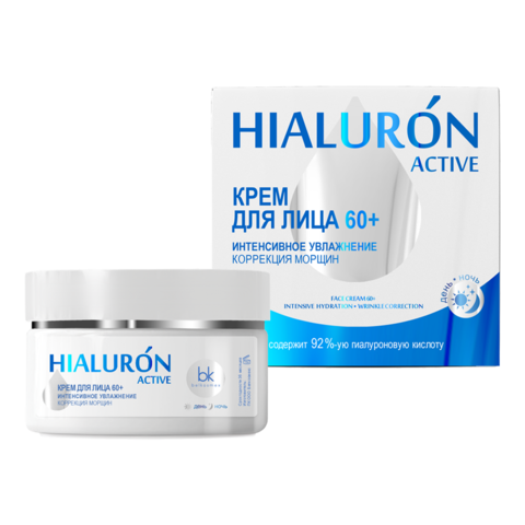 BelKosmex Hialuron Active Крем для лица 60+ интенсивное увлажнение коррекция морщин 48г