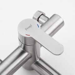 Смеситель для ванны, Frap, корот изл, с картриджем, нерж, F32801