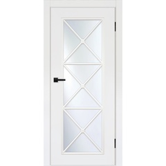 Купить Межкомнатная дверь эмаль Турин-18 белая остеклённая