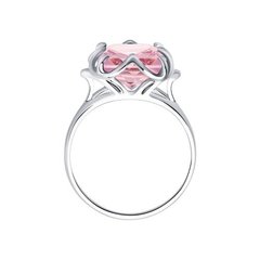 92011235 - Кольцо из серебра с крупным, розовым ситаллом