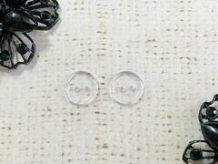 Пуговицы, d 1,2 см, 2 прокола, прозрачный